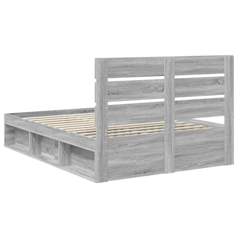 Lovos rėmas Pilkas Sonoma 140 x 190 cm Kietos pušies mediena