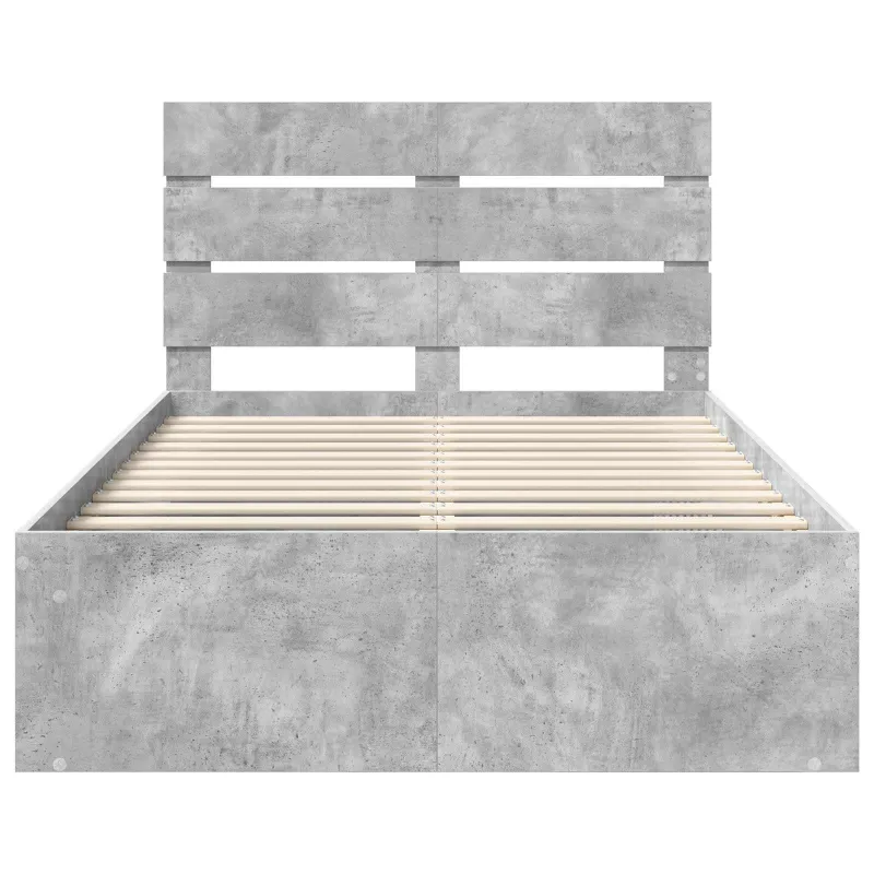 Lovos rėmas Betono pilka 135 x 190 cm Kietos pušies mediena