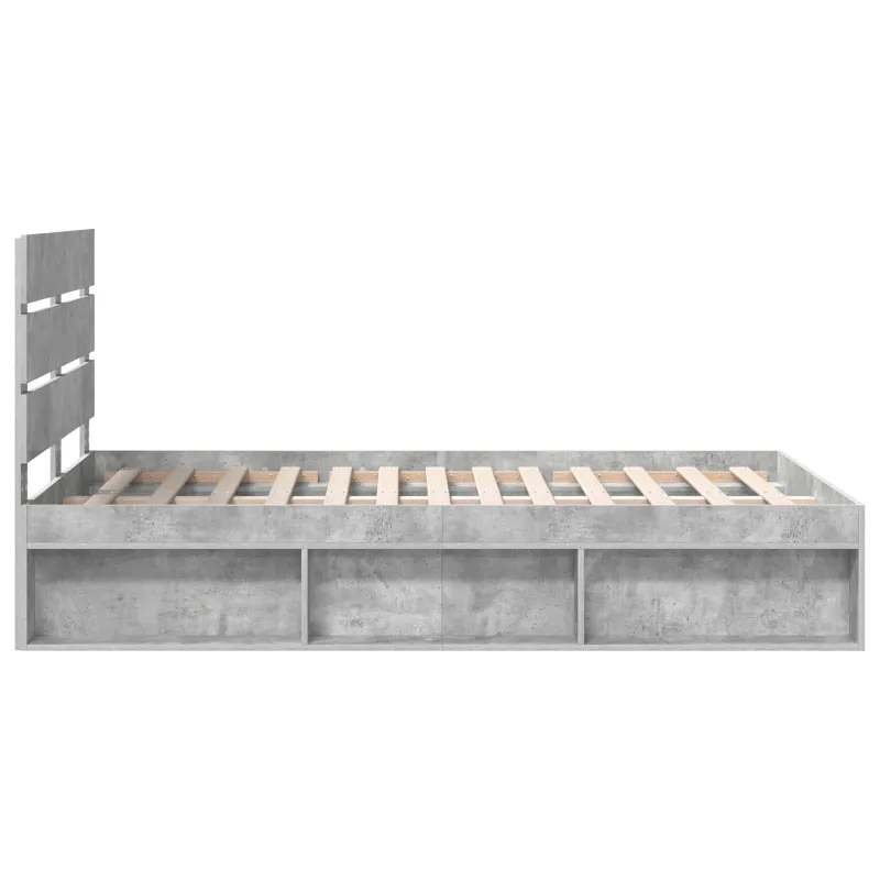 Lovos rėmas Betono pilka 135 x 190 cm Kietos pušies mediena