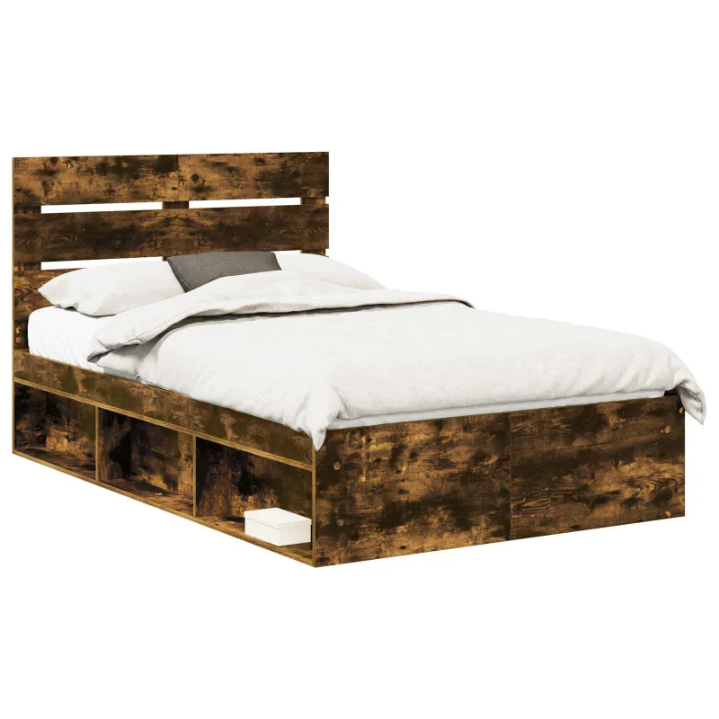Lovos rėmas Rūkyta ąžuolas 135 x 190 cm Kietos pušies mediena