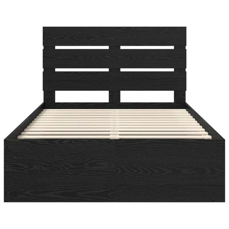 Lovos rėmas Juoda 120 x 200 cm Kietos pušies mediena