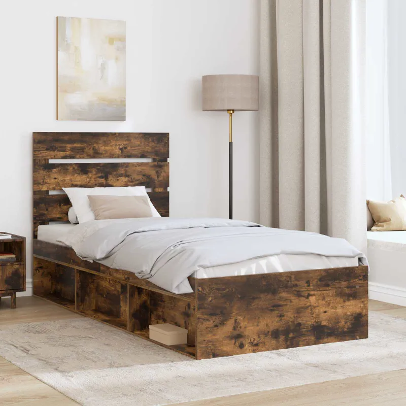 Lovos rėmas Rūkyta ąžuolas 100 x 200 cm Kietos pušies mediena