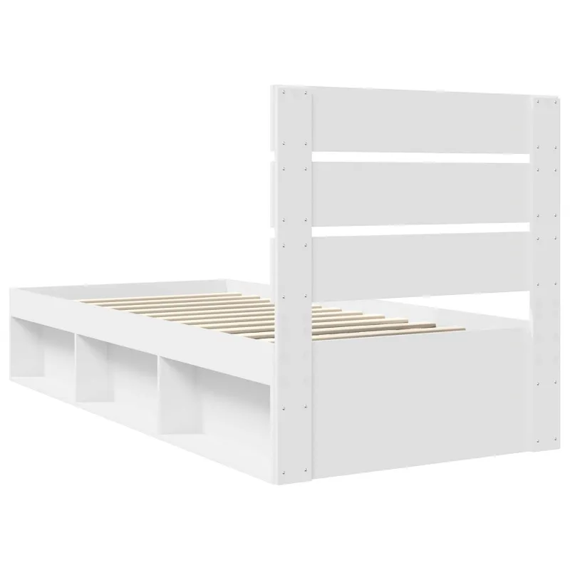 Lovos rėmas Balta 90 x 200 cm Kietos pušies mediena