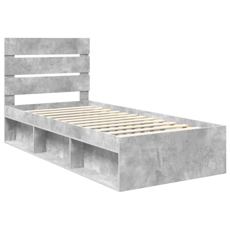 Lovos rėmas Betoninė 90 x 200 cm Kietos pušies mediena