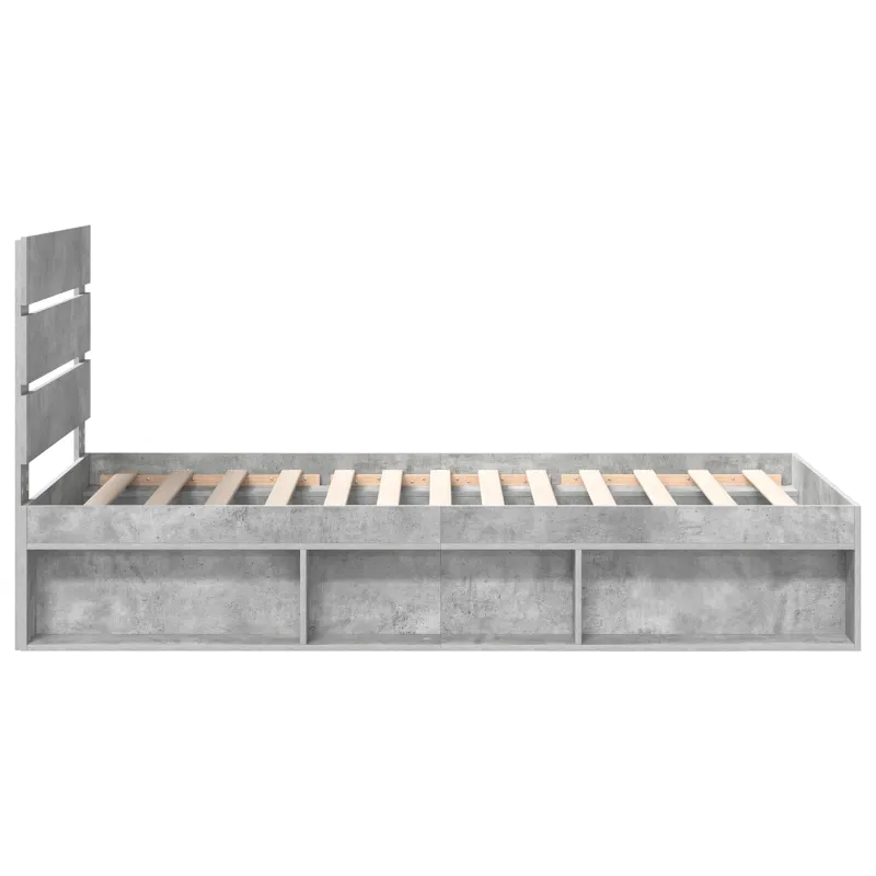 Lovos rėmas Betono pilka 75 x 190 cm Kietos pušies mediena