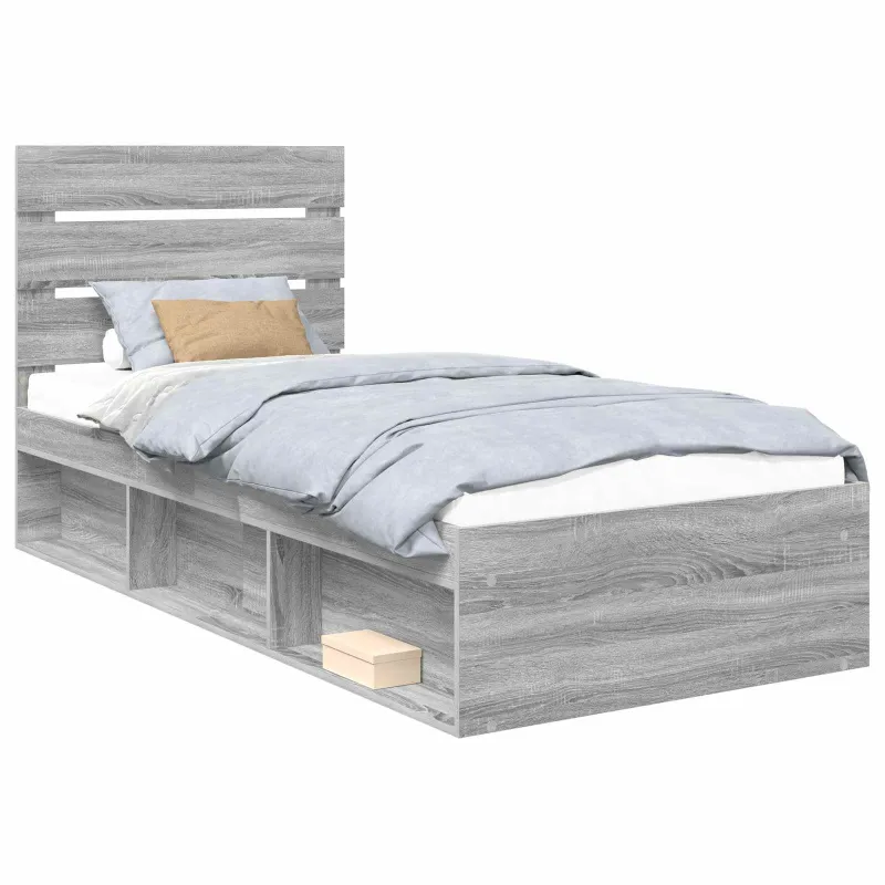 Lovos rėmas Pilkas Sonoma 75 x 190 cm Kietos pušies mediena
