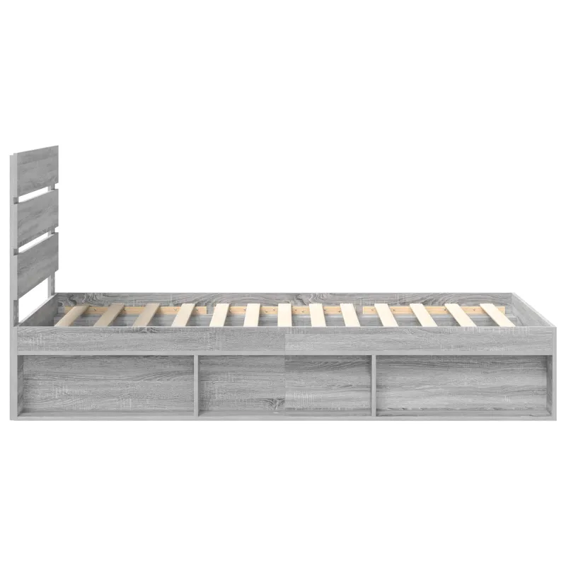 Lovos rėmas Pilkas Sonoma 75 x 190 cm Kietos pušies mediena