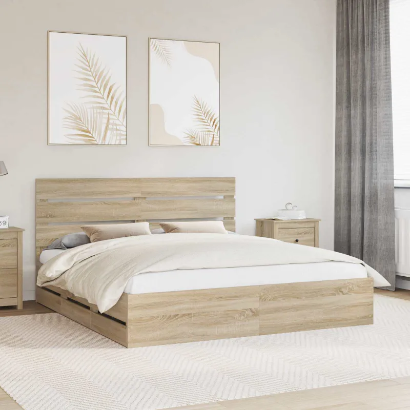 Lovos rėmas Sonoma ąžuolas 200 x 200 cm Inžinerinė mediena