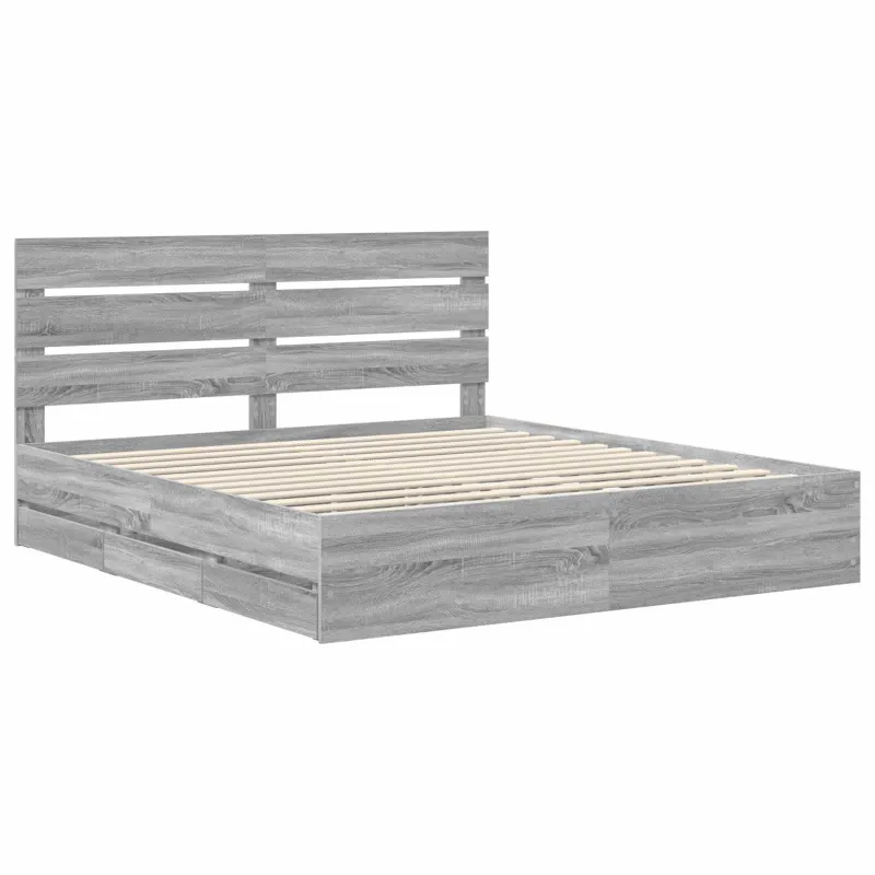 Lovos rėmas Pilkas Sonoma 200 x 200 cm Inžinerinė mediena