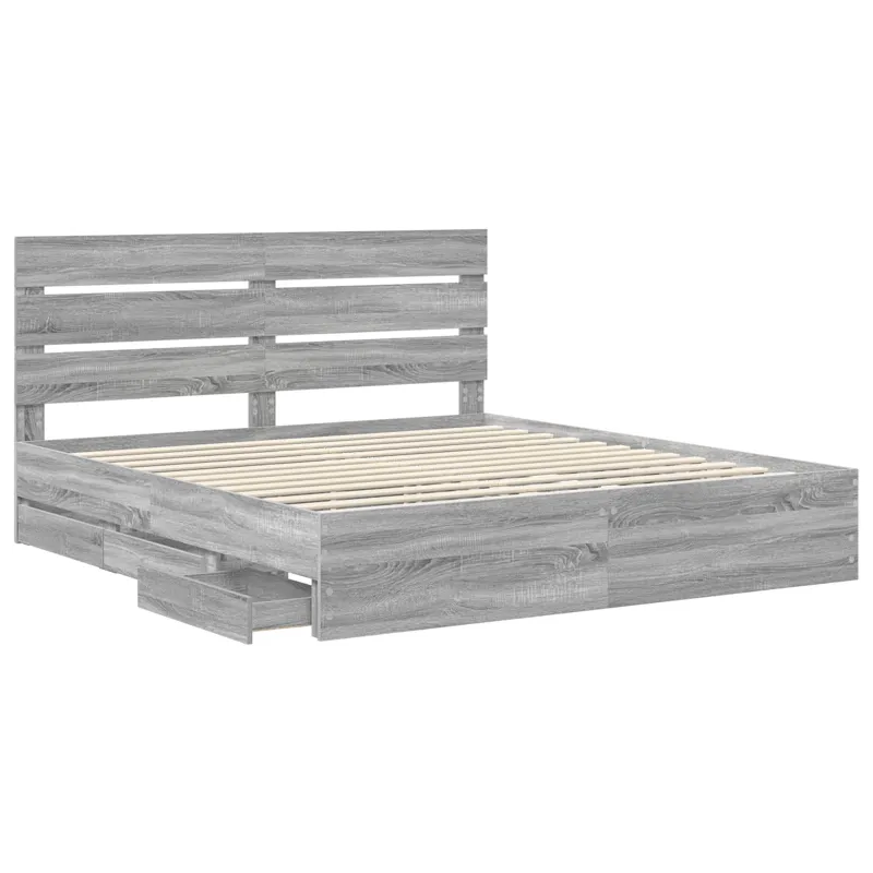 Lovos rėmas Pilkas Sonoma 200 x 200 cm Inžinerinė mediena