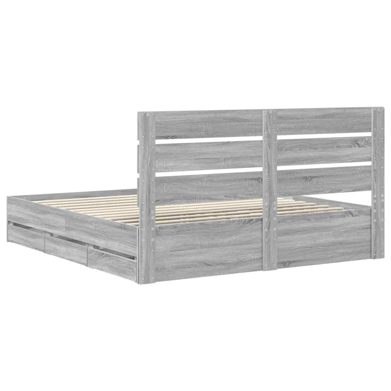 Lovos rėmas Pilkas Sonoma 200 x 200 cm Inžinerinė mediena