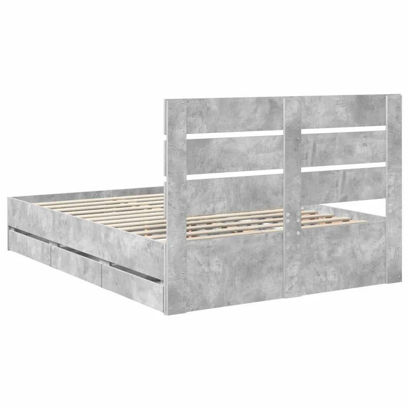 Lovos rėmas Betono pilka 150 x 200 cm Inžinerinė mediena