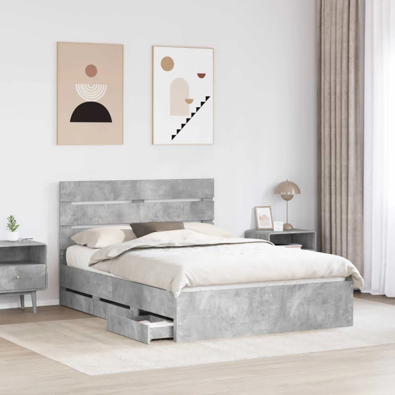 Lovos rėmas Betono pilka 140 x 190 cm Inžinerinė mediena