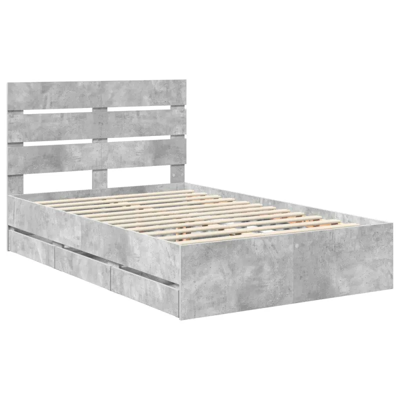 Lovos rėmas Betono pilka 135 x 190 cm Inžinerinė mediena