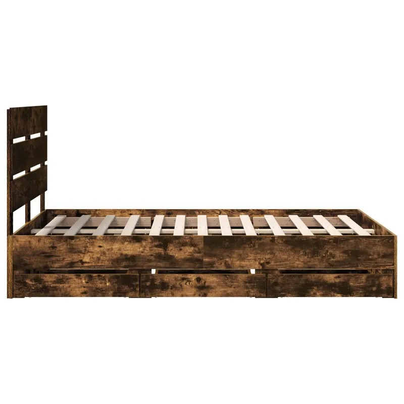 Lovos rėmas Rūkyta ąžuolas 135 x 190 cm Inžinerinė mediena
