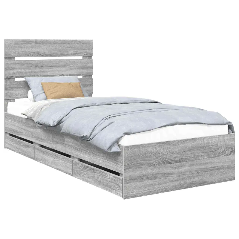 Lovos rėmas Pilkas Sonoma 90 x 200 cm Inžinerinė mediena