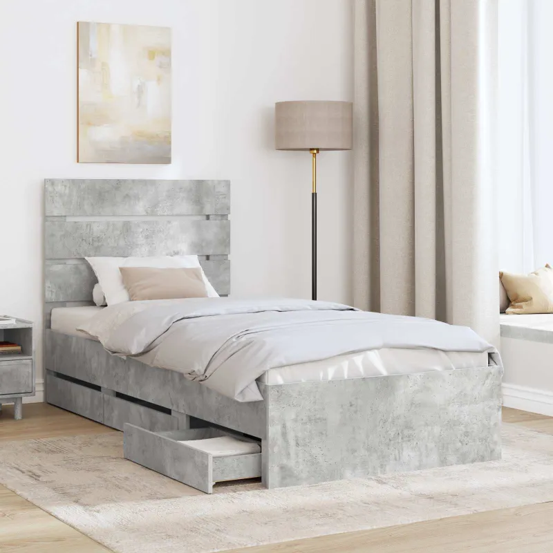 Lovos rėmas Betono pilka 75 x 190 cm Inžinerinė mediena