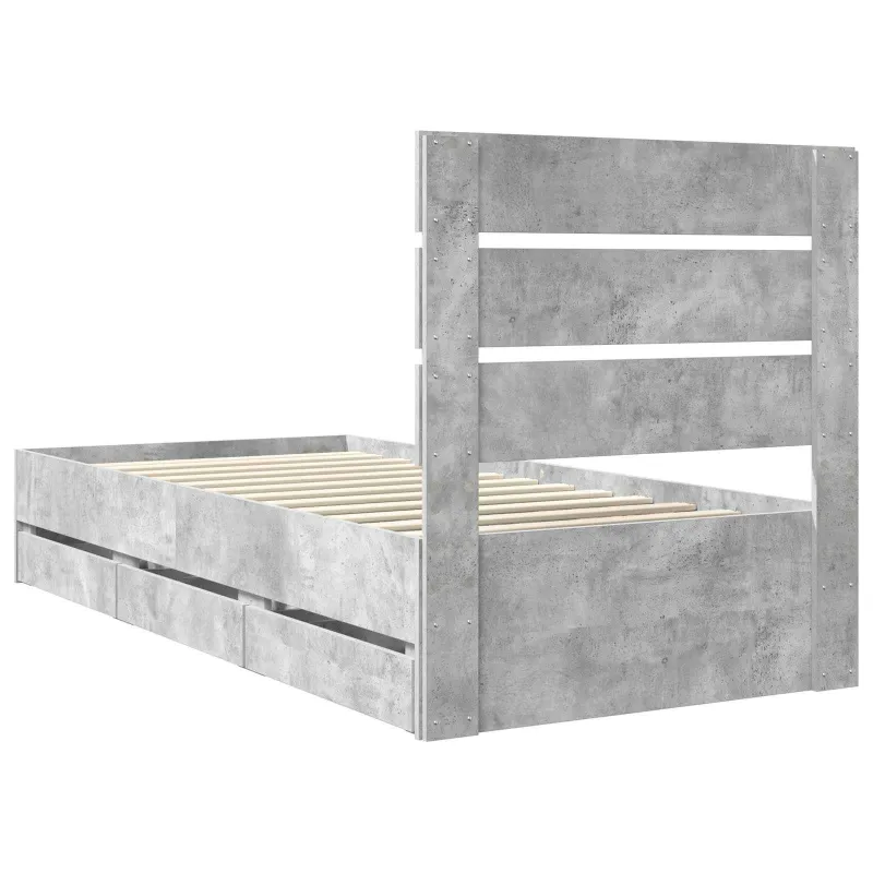 Lovos rėmas Betono pilka 75 x 190 cm Inžinerinė mediena