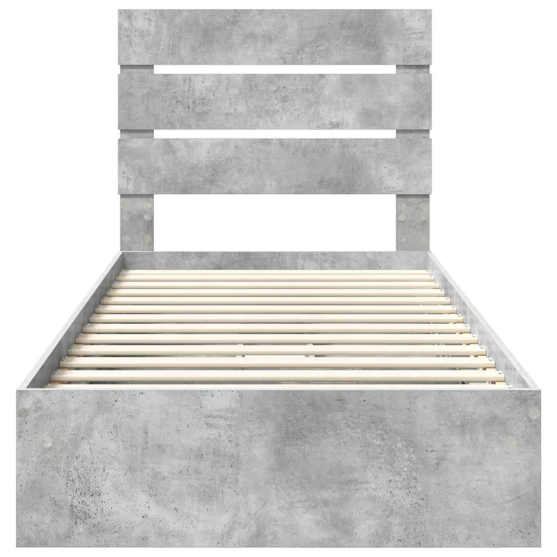 Saugos lova Betono pilka 90 x 190 cm Apdirbta mediena