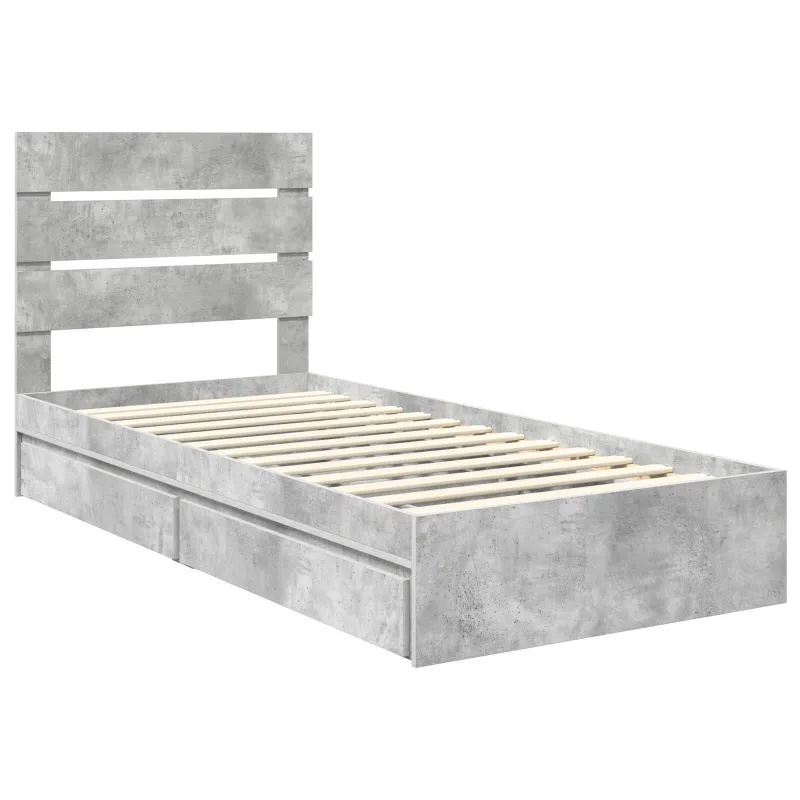 Saugos lova Betono pilka 70 x 190 cm Apdirbta mediena