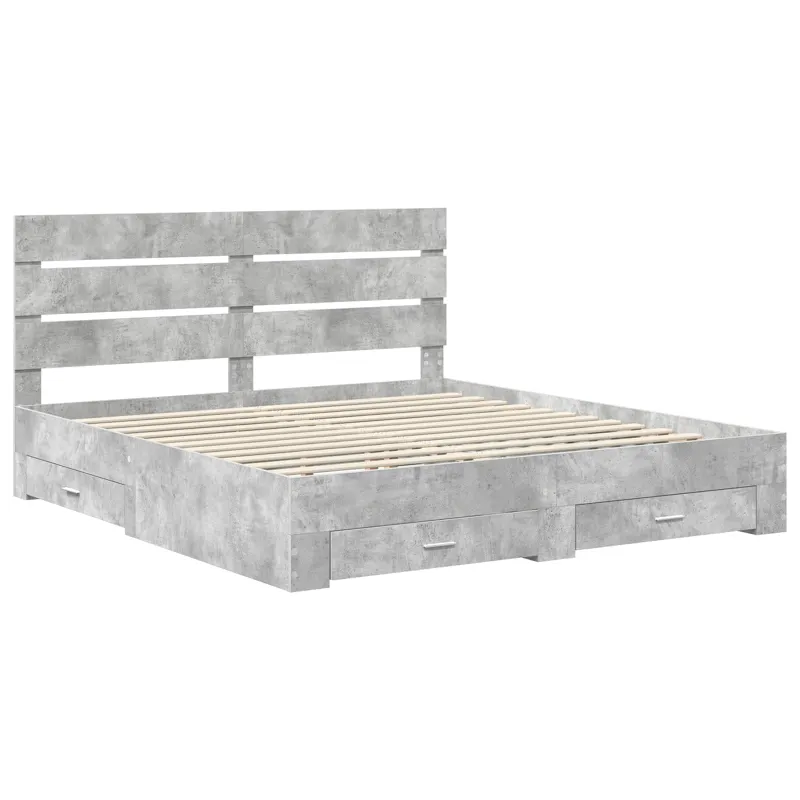 Lovos rėmas Betono pilka 200 x 200 cm Apdirbta mediena
