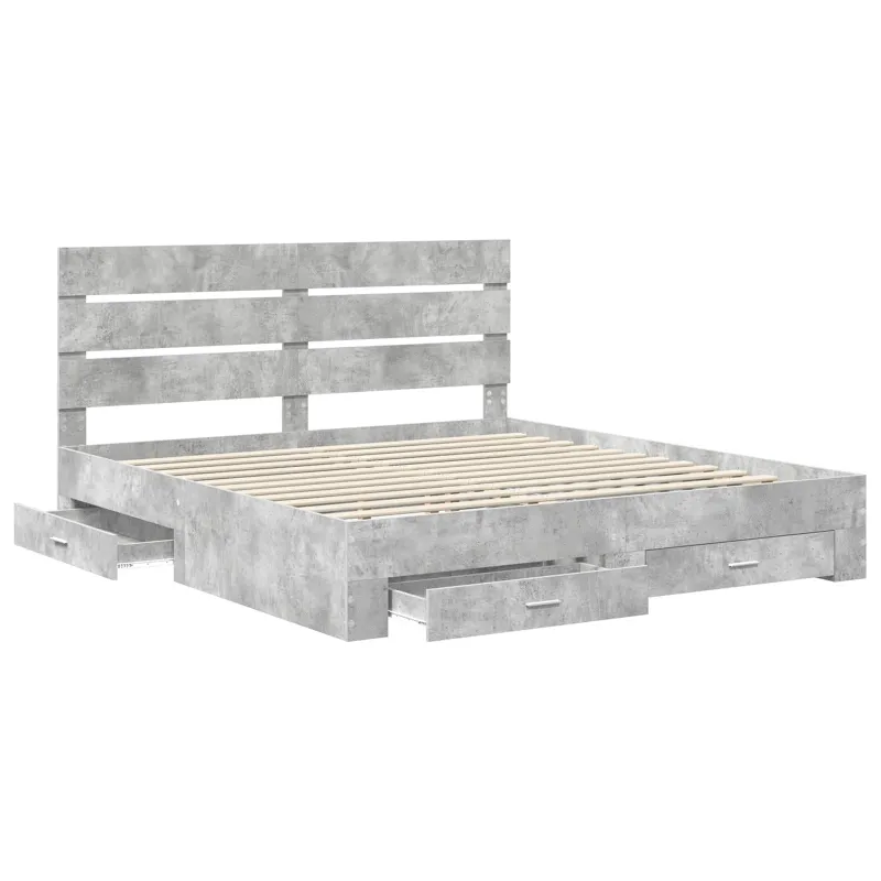 Lovos rėmas Betono pilka 200 x 200 cm Apdirbta mediena
