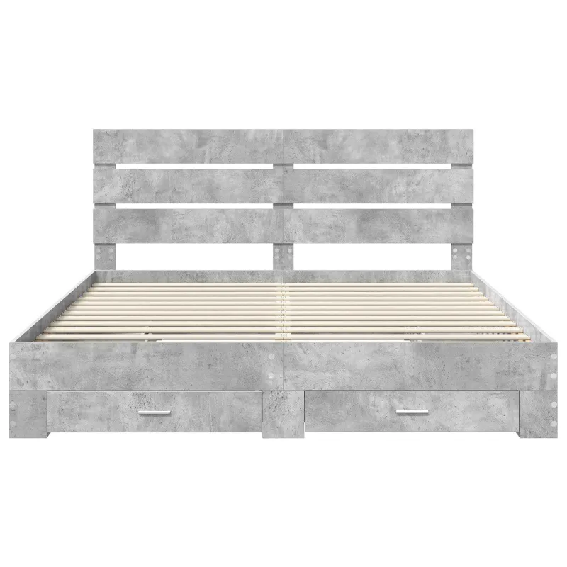 Lovos rėmas Betono pilka 200 x 200 cm Apdirbta mediena