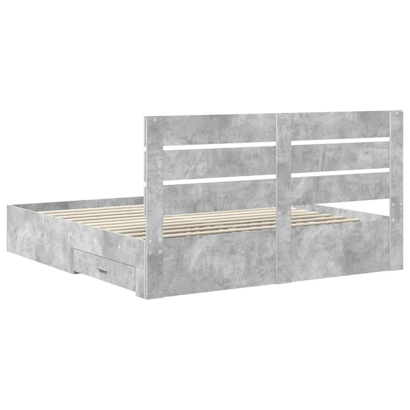 Lovos rėmas Betono pilka 200 x 200 cm Apdirbta mediena