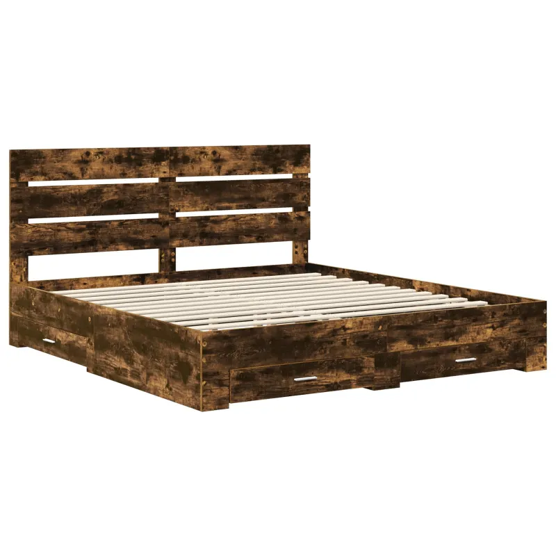 Lovos rėmas Rūkyta ąžuolas 200 x 200 cm Apdirbta mediena