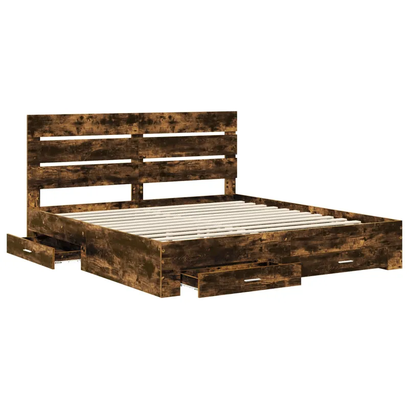 Lovos rėmas Rūkyta ąžuolas 200 x 200 cm Apdirbta mediena