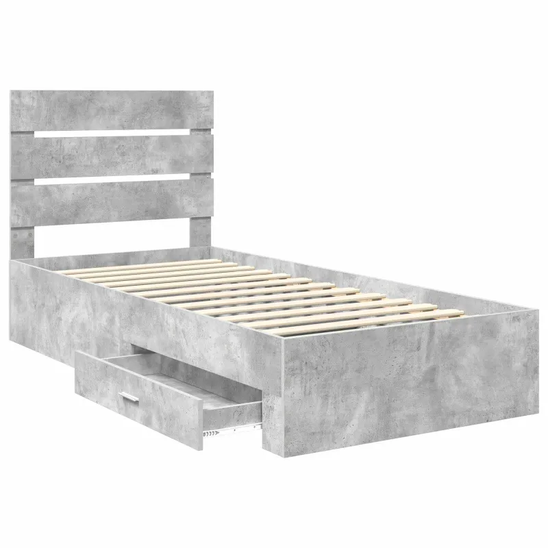 Lovos rėmas Betono pilka 90 x 200 cm Apdirbta mediena