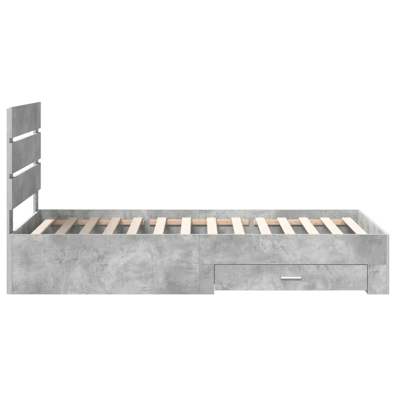 Lovos rėmas Betono pilka 90 x 200 cm Apdirbta mediena