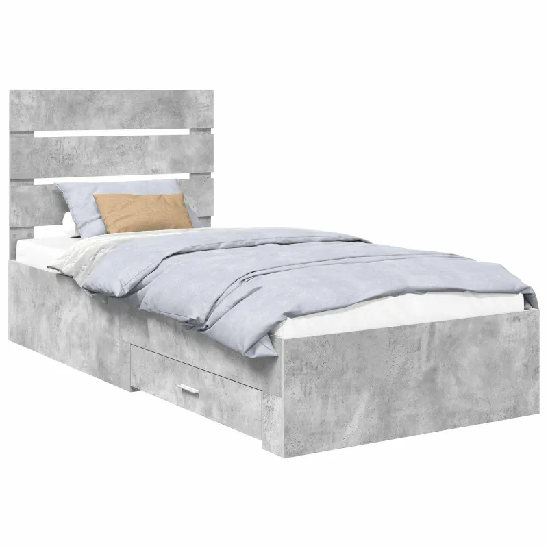 Lovos rėmas Betono pilka 90 x 190 cm Apdirbta mediena
