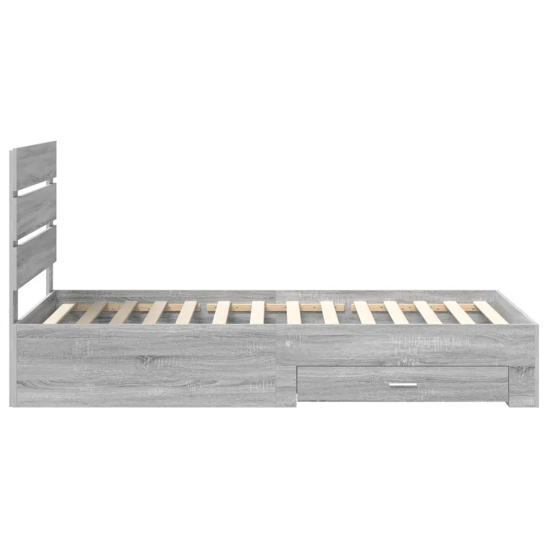 Lovos rėmas Pilkas Sonoma 90 x 190 cm Apdirbta mediena