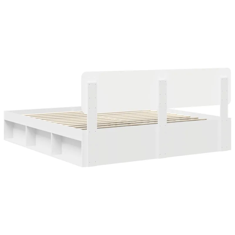 Lovos rėmas Balta 200 x 200 cm Kietos pušies mediena