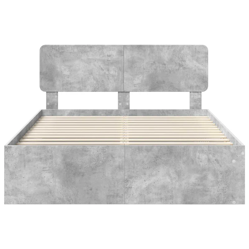 Lovos rėmas Betono pilka 150 x 200 cm Kietos pušies mediena