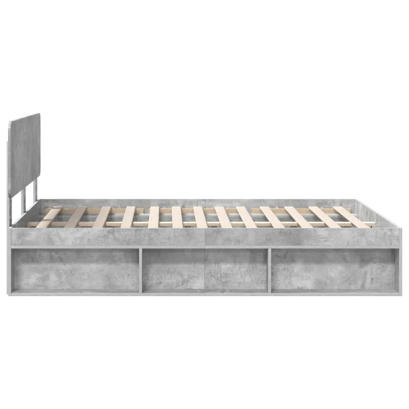 Lovos rėmas Betono pilka 150 x 200 cm Kietos pušies mediena