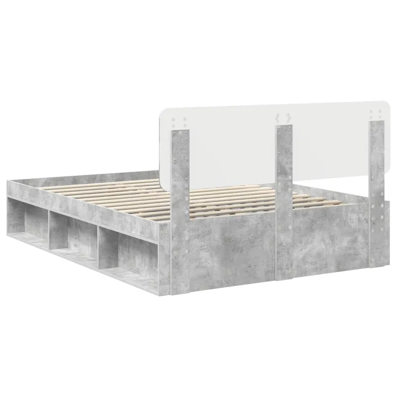 Lovos rėmas Betono pilka 150 x 200 cm Kietos pušies mediena