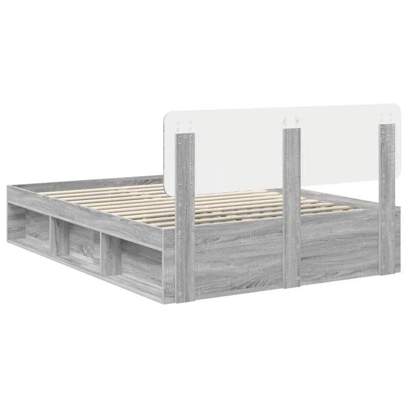 Lovos rėmas Pilkas Sonoma 140 x 190 cm Kietos pušies mediena