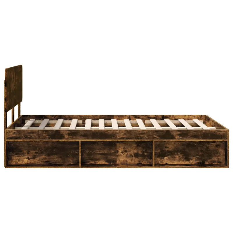 Lovos rėmas Rūkyta ąžuolas 135 x 190 cm Kietos pušies mediena