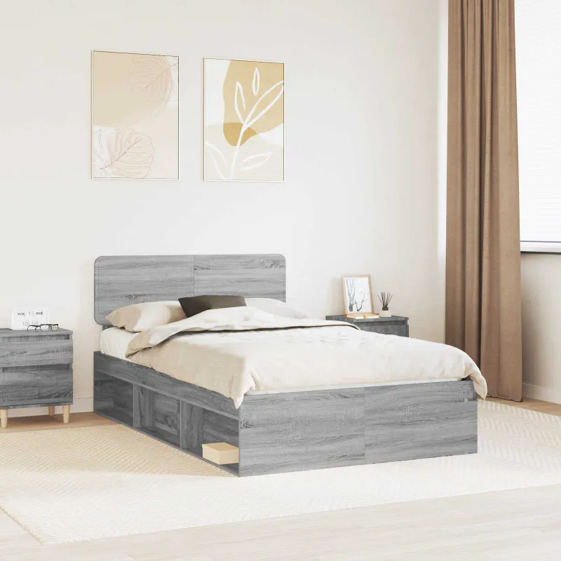 Lovos rėmas Pilkas Sonoma 120 x 200 cm Kietos pušies mediena