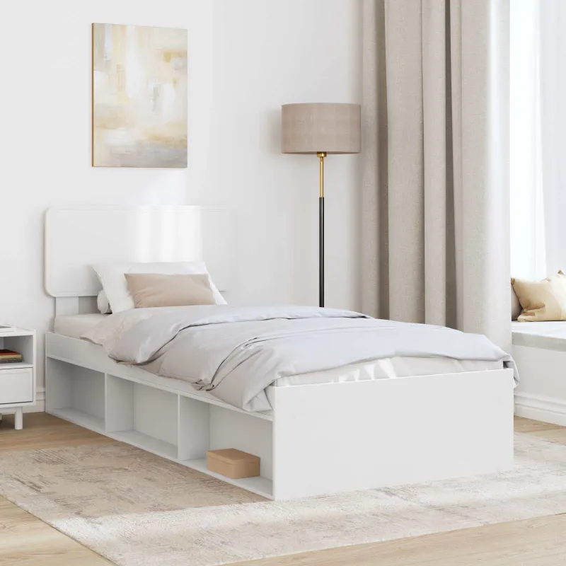 Lovos rėmas Balta 90 x 200 cm Kietos pušies mediena