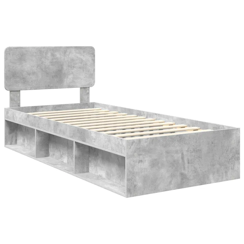Lovos rėmas Betoninė 90 x 200 cm Kietos pušies mediena