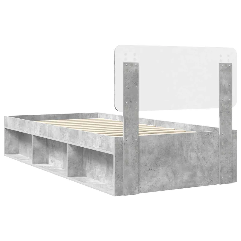 Lovos rėmas Betoninė 90 x 200 cm Kietos pušies mediena