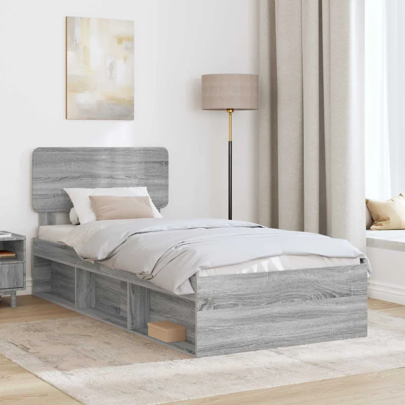 Lovos rėmas Pilkas Sonoma 90 x 200 cm Kietos pušies mediena