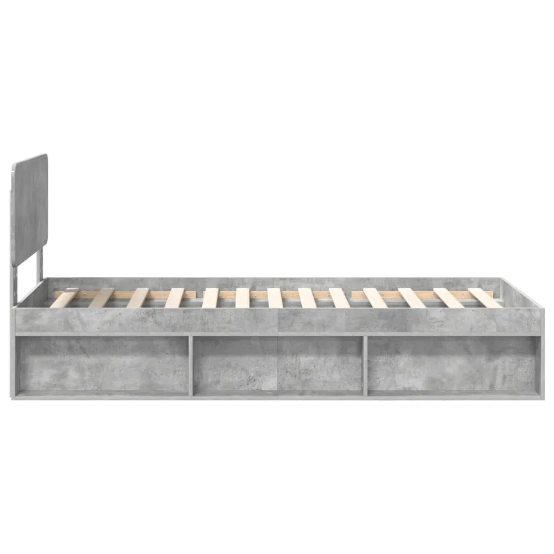 Lovos rėmas Betono pilka 90 x 190 cm Kietos pušies mediena