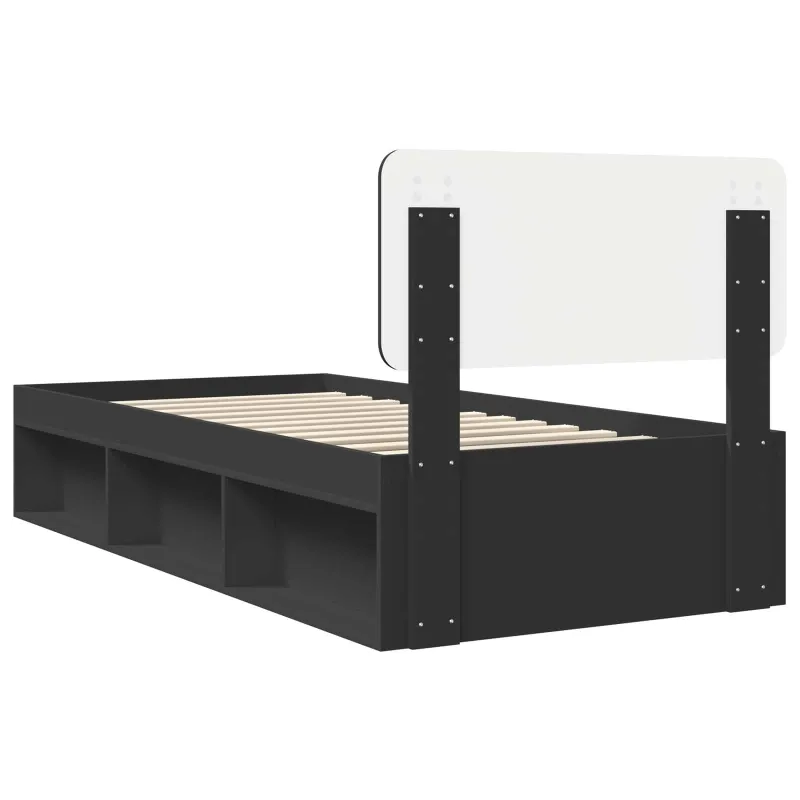 Lovos rėmas Juoda 75 x 190 cm Kietos pušies mediena