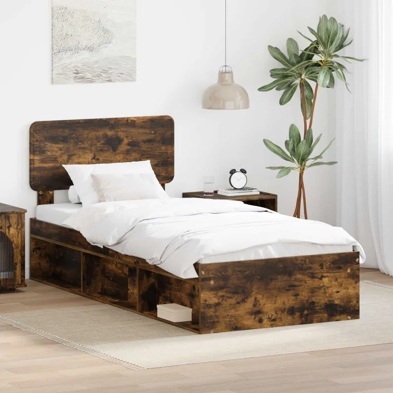 Lovos rėmas Rūkyta ąžuolas 75 x 190 cm Kietos pušies mediena