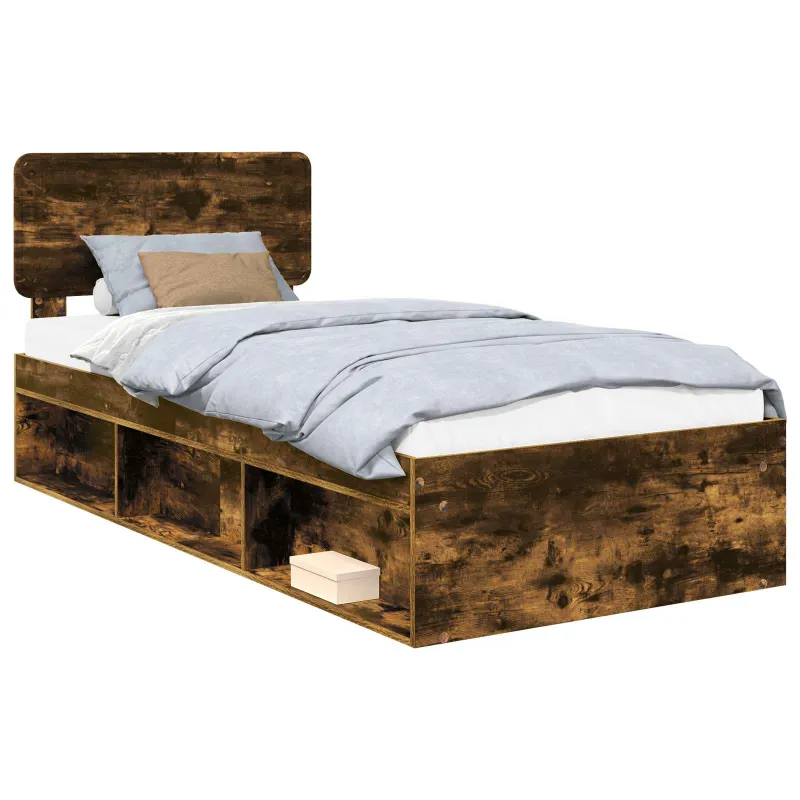 Lovos rėmas Rūkyta ąžuolas 75 x 190 cm Kietos pušies mediena