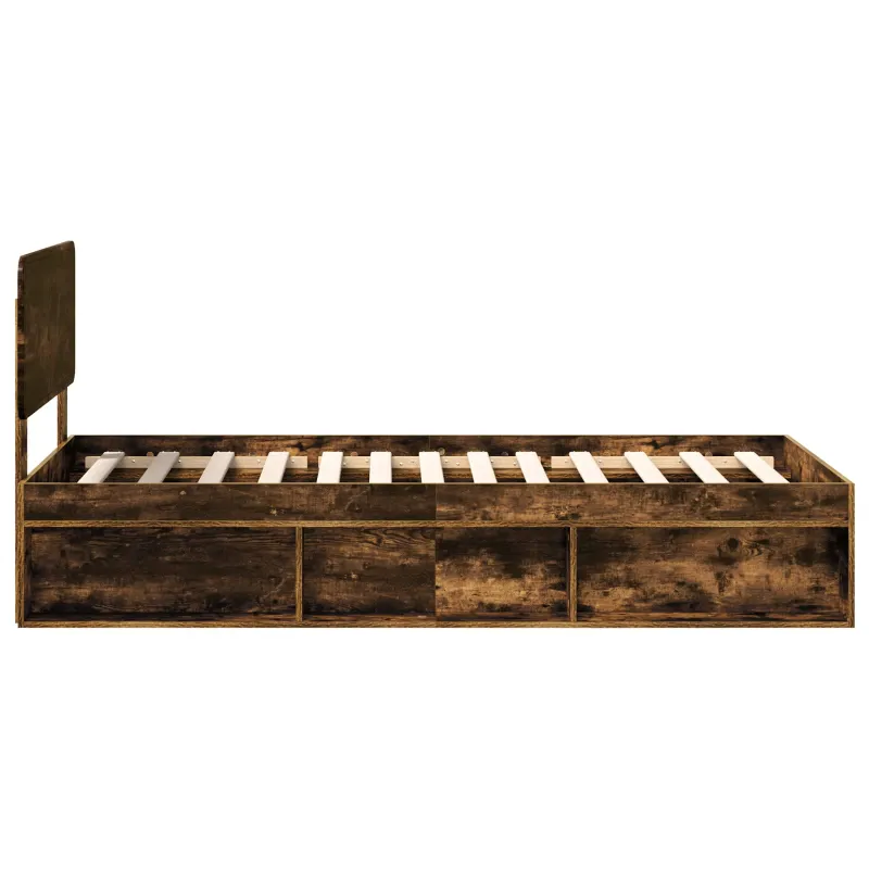 Lovos rėmas Rūkyta ąžuolas 75 x 190 cm Kietos pušies mediena
